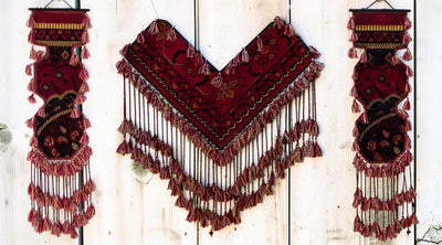 Hand Knotted Wall Hanging Strips | Bohemian Nomadic Wall Art
