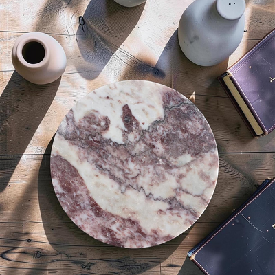 Marble Tray Round | Handmade Natural Stone Decorative Tray