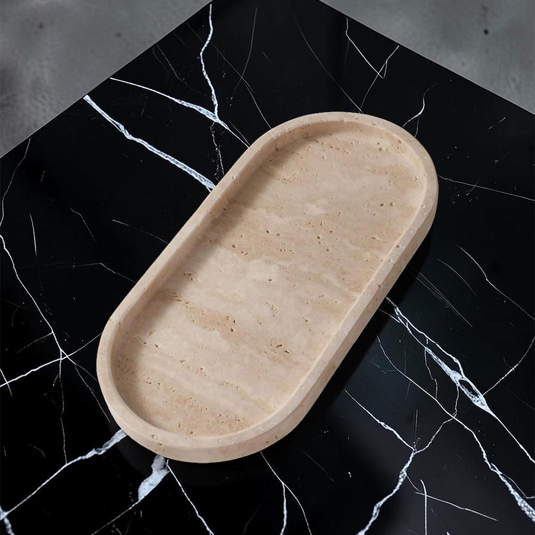 Marble Tray Ovel | Handmade Luxury Natural Stone Decor
